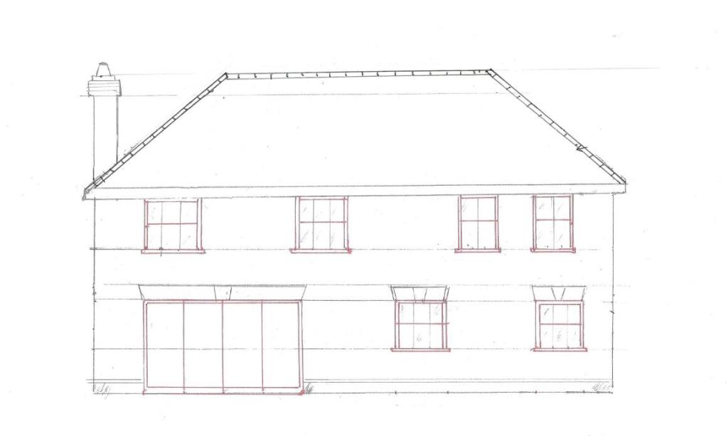 Lot: 12 - FREEHOLD SITE WITH PLANNING FOR TWO DETACHED HOUSES - Plot 2 - rear elevation